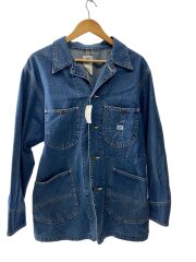 画像：カバーオール/M/コットン/IDG/無地/0412/ハウスタグ復刻/日本製/袖汚れ有り