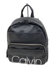 画像：リュック/フェイクレザー/BLK/無地