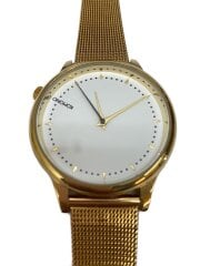 画像：クォーツ腕時計/アナログ/ステンレス/WHT/GLD