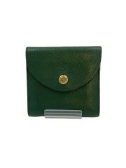 画像：2つ折り財布/レザー/GRN/無地/レディース