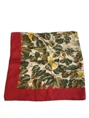 画像：スカーフ/シルク/RED/総柄/レディース