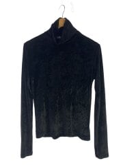 画像：VELVET TURTLE NECK TOP/S/レーヨン/ブラック/無地/5B003-0220-18