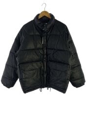 画像：フェイクレザーパディングジャケット/M/フェイクレザー/ブラック/233-1513