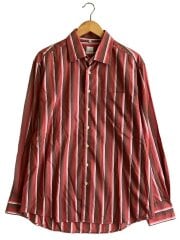 画像：EC×/長袖シャツ/43/RED/ストライプ