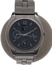 画像：クォーツ腕時計/アナログ/ステンレス/BLK/SLV/SS/5Y89-0A1O