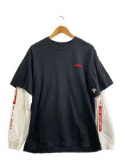 画像：INC. PANELED L/S TOP/長袖Tシャツ/L/コットン/BLK/無地//