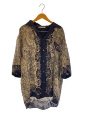 画像：半袖シャツ/48/レーヨン/BLK/総柄/FN-MN-SHIR000772