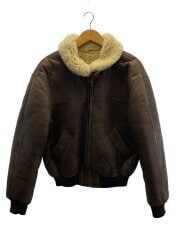 画像：レザージャケット・ブルゾン/42/レザー/BRW/B-3/ムートンジャケット