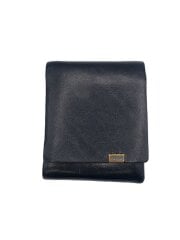 画像：3つ折り財布/レザー/BLK/無地/メンズ