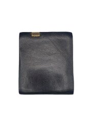 画像：3つ折り財布/レザー/BLK/無地/メンズ