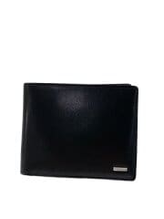 画像：シーンウォレット/2つ折り財布/レザー/BLK/無地/メンズ/110-02921