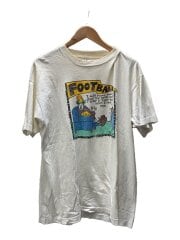 画像：80s/Tomassi Message FOOTBALL/USA製/Tシャツ/XL/コットン/IVO/プリント//