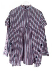 画像：長袖ブラウス/38/--/PNK/ストライプ/300FS830-0450