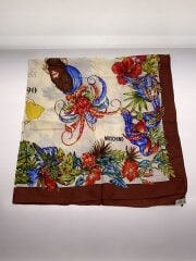 画像：スカーフ/シルク/BRW/総柄/レディース