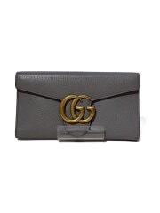 画像：長財布_GGマーモント/レザー/GRY/レディース