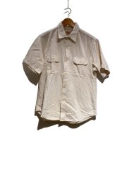 画像：WHITE CHAMBRAY WORK SHIRT/半袖シャツ/M/コットン/BEG/SC37942
