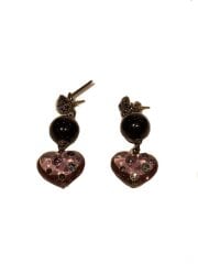 画像：ピアス/--/ラインストーン/BLK/レディース
