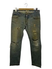 画像：ストレートパンツ/50/デニム/BLU/P61T 9408/クラッシュ加工/リペア加工