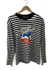 画像：長袖Tシャツ/M/コットン/BLK/ボーダー/02223CL05//