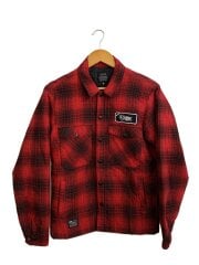 画像：ジャケット/M/コットン/RED/チェック