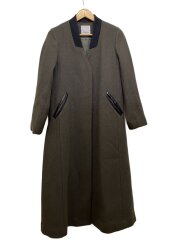 画像：ノーカラーコート/M/ウール/BRW