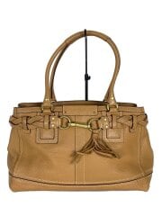 画像：ハンプトンズ・レザー・ラージキャリーオール_キャメル/レザー/CML