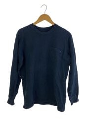 画像：長袖Tシャツ/L/コットン/NVY/無地