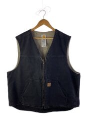 画像：ベスト/XXL/コットン/BLK/無地/V26 BLK