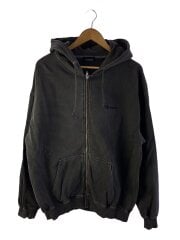 画像：PIGMENT DYED EMBOSS LOGO ZIP HOODED SWEAT/L/101233012033