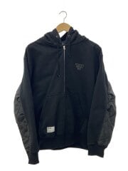 画像：ジップパーカー/XL/コットン/BLK/782-5231006