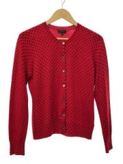 画像：カーディガン(薄手)/M/ウール/RED/ドット