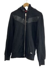 画像：ジップパーカー/L/コットン/BLK/TR000084