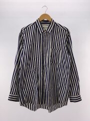 画像：WIDE CLASSIC/長袖シャツ/L/コットン/WHT/ストライプ/fz-b115