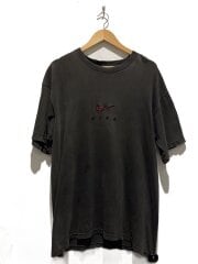 画像：90s フェード フロント刺繍 襤褸Tシャツ/L/コットン/BLK