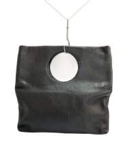 画像：クラッチバッグ/レザー/BLK/無地