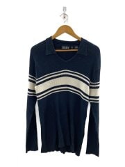 画像：ニット・セーター(厚手)/M/コットン/BLK/ボーダー