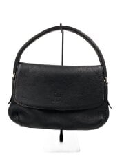 画像：ハンドバッグ/レザー/BLK/無地