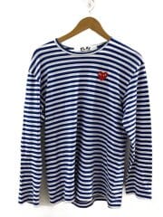 画像：長袖Tシャツ/XL/コットン/BLU/ボーダー/AZ-T164