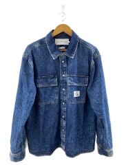 画像：ロゴパッチデニムシャツ/L/デニム/IDG/J325558