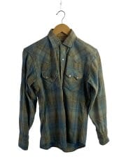 画像：長袖シャツ/--/ウール/BLU/チェック/ウェスタンシャツ