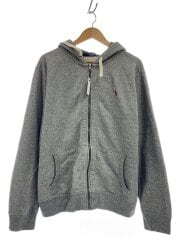 画像：ジップパーカー/XL/コットン/GRY/無地