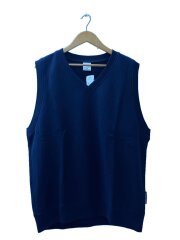 画像：スウェットベスト/XL/コットン/ネイビー/無地