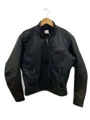 画像：シングルライダースジャケット/LL/牛革/BLK/KIXRS-032