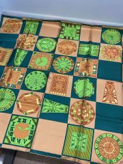 画像：カルティエ/メゾン時計モチーフ/スカーフ/シルク/マルチカラー/総柄/レディース