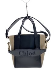 画像：ショルダーバッグ/キャンバス/BLK/Chloe Sense Small Tote Bag//