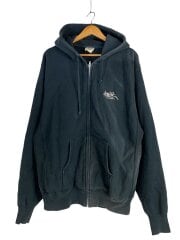 画像：ジップパーカー/XL/コットン/ブラック