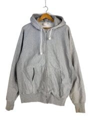 画像：ジップパーカー/コットン/グレー