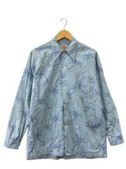 画像：長袖シャツ/2/コットン/BLU/総柄