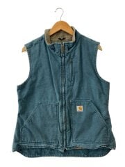 画像：ベスト/M/コットン/ブルー/WV001 DTL/デニム/ワークベスト/内ボア