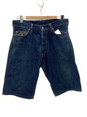 画像：EVISU PARIS/家紋刺繍/デニムハーフパンツ/ショートパンツ/32/コットン
